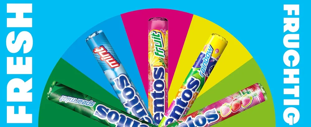Mentos Rainbow Dragees fruit candies with orange strawberry apple blueberry raspberry melon & grapefruit taste multipack (40 roll) vegan - Mentos
