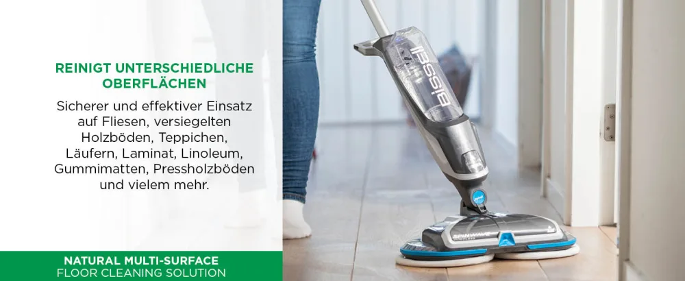Bissell natural multi-surface floor cleaning solution 1l |For crosswave spinwave spinwave robot and hydrowave |Vegetable ingredients safe for you and your pet |3096 1L natural cleaning solution for several surfaces - natural formula