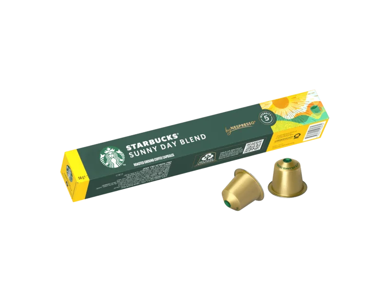 STARBUCKS Sunny Day Blend by Nespresso Light Roast Coffee Capsules 8 x 10 (80 capsules) 10 pieces (pack of 8) Sunny Day Blend Single - Sunny Day Blend