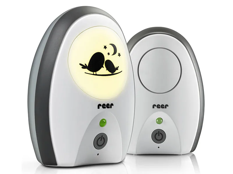 REER 50070 Babyphone Rigi Digital - 300m range careless low -radiation low -radiation with night light and intercom function white 1 piece (1 Pack) - 50070