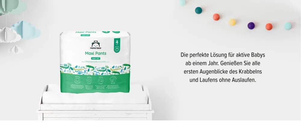 Amazon Brand: Mama Bear Maxi Diapers Size 4 (8-15kg) White 88 Count (2 Packs of 44) Size 4 (88 Count) - product information 2