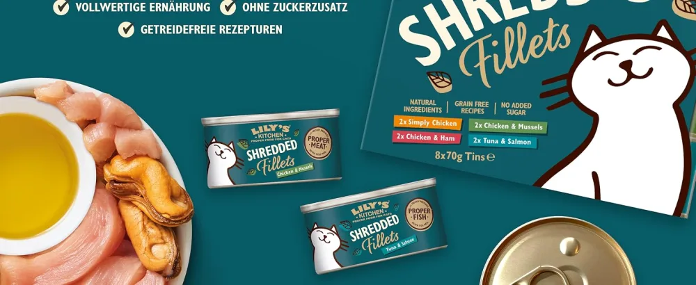 Lily's Kitchen Wet Cat Food for Shredded Fillets 32 Pack (4 x 8 x 70g) Multipack Multi 560 g (4 Pack) - product information 2