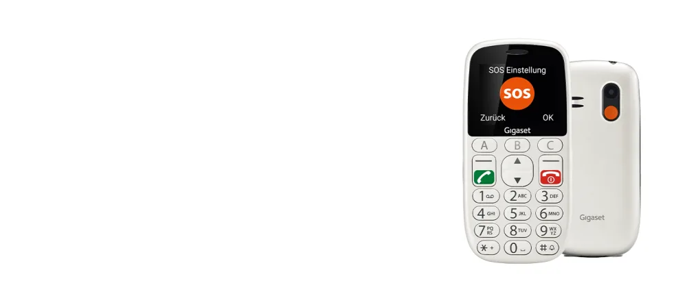Gigaset GL390 White GSM - Senior mobile phone with SOS emergency call button large 2 2 "color display - simple operation Large single keys hearing aid compact compact cell phone pearl white - GL390