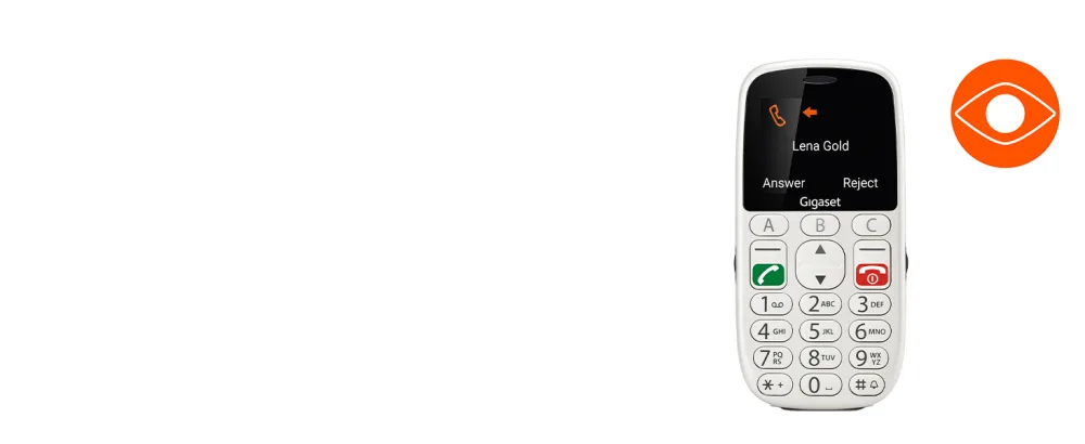 Gigaset GL390 White GSM - Senior mobile phone with SOS emergency call button large 2 2 "color display - simple operation Large single keys hearing aid compact compact cell phone pearl white - GL390