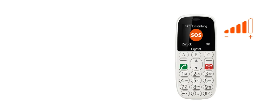 Gigaset GL390 White GSM - Senior mobile phone with SOS emergency call button large 2 2 "color display - simple operation Large single keys hearing aid compact compact cell phone pearl white - GL390