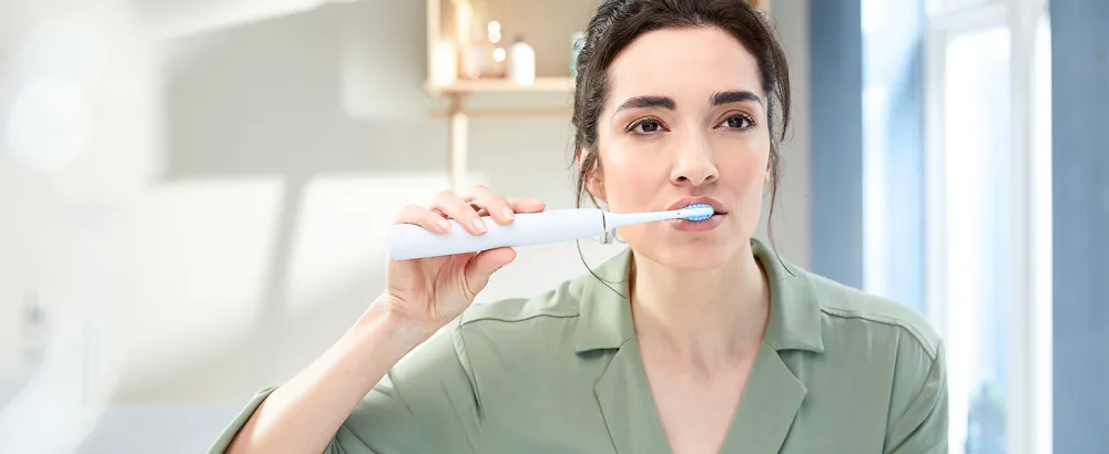 Philips Sonicare ExpertClean 7300 electric toothbrush HX9611/19 with sound technology pressure control travel case double pack white - Andruckkontrolle