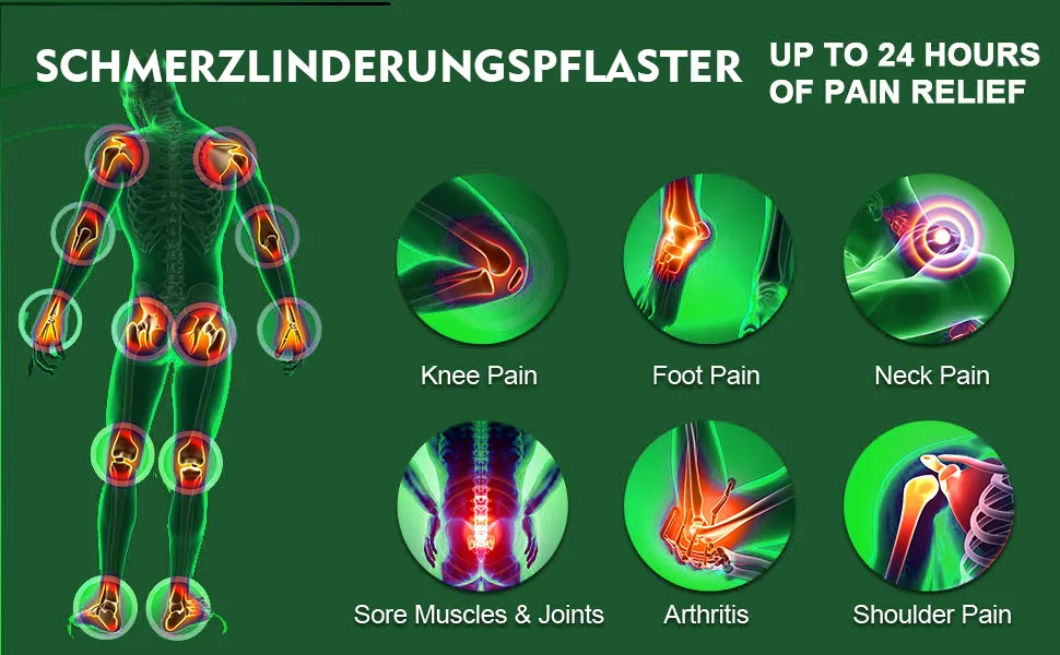 24 PCs knee pain relief patch warm patch patch anti pain patch kneecy relief knee paint relief patch warm pavement for back neck pain and shoulder (2 boxes) - Schmerzlinderung Patch