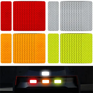 Reflector band Self -adhesive 40 pieces reflectors sticker 8 * 3cm safety warning waterproof reflector tapes sticker for bicycle backpack motorcycle stroller roller helmets (yellow white red green) - product information 6