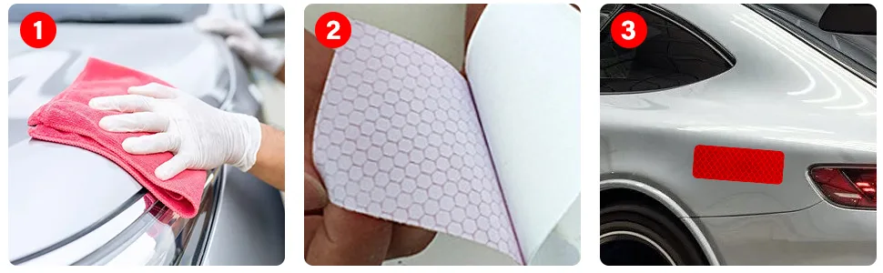 Reflector band Self -adhesive 40 pieces reflectors sticker 8 * 3cm safety warning waterproof reflector tapes sticker for bicycle backpack motorcycle stroller roller helmets (yellow white red green) - Reflektorband Selbstklebend