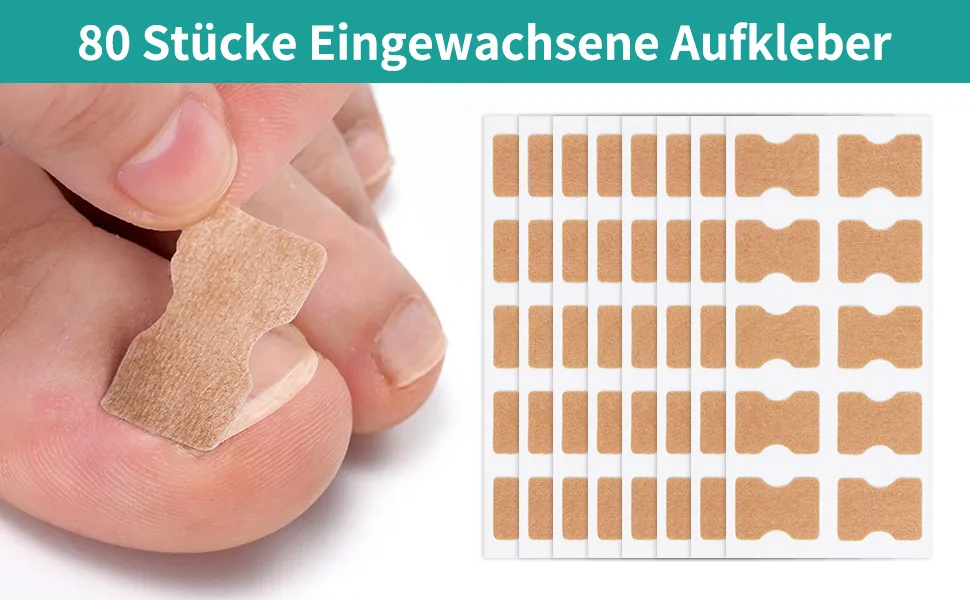 80 pcs toenail patch ingrown toenail correction sticker toenail correction patch corrector pedicure tools pedicure sticker toenail elastic patch - product information 1