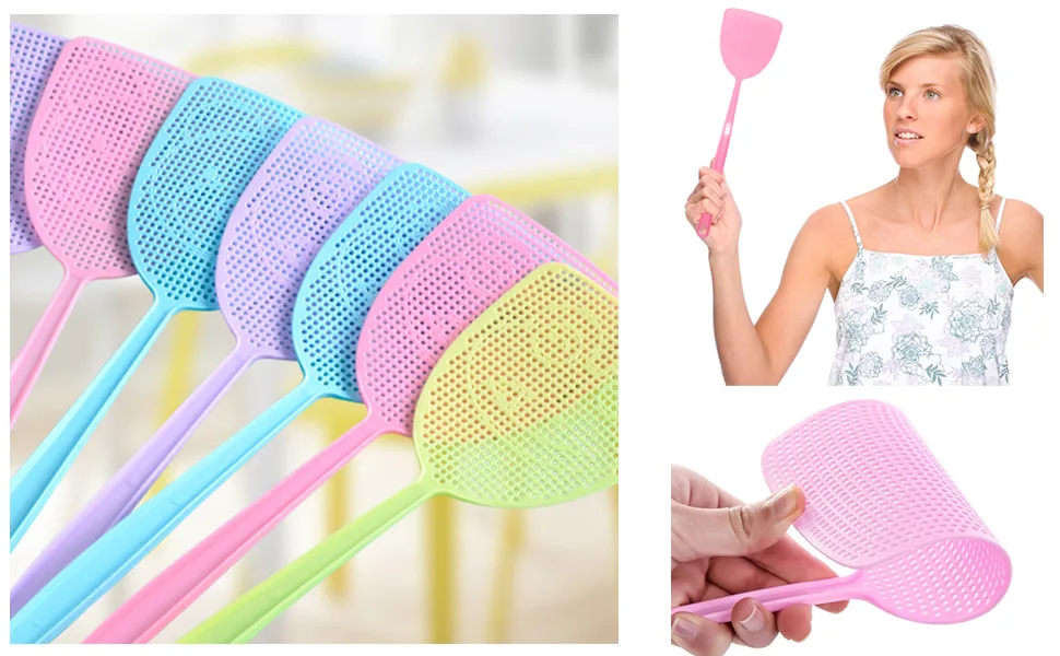 Hombrima fly swatter 4 pieces strong flexible manual pest control fly collapse 4 colors sorted (multi-4-pack) multi-colors - product information 2