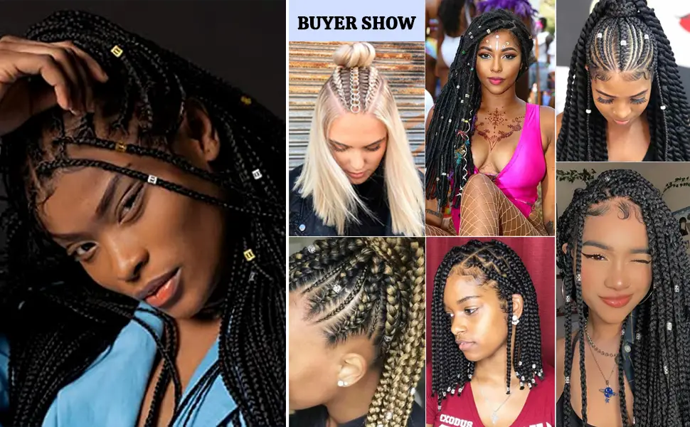 MenYiYDS- Dreadlocks Accessories 100pcs Pearl Adjustable Aluminum Woven Hair Accessories (Gold and Silver) - product information 2