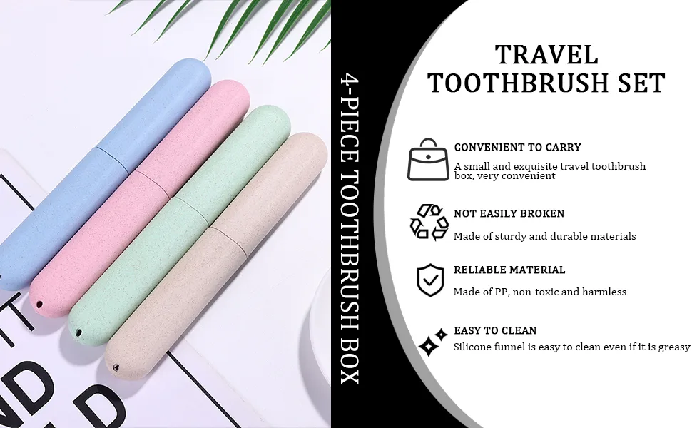 XPEX 4 pieces toothbrushes toothbrush case toothbrush box toothbrush head protective cover toothbrush container portable toothbrush cover suitable for travel - product information 2