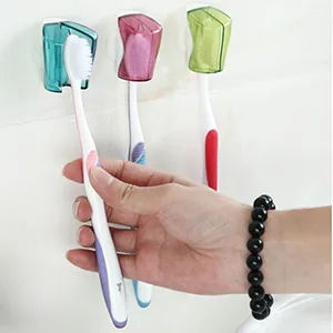 Xrten 6 Pack Toothbrush Case with Suction Cup Toothbrush Head Covers Toothbrush Protective Case for Travel and Bathroom - 548477