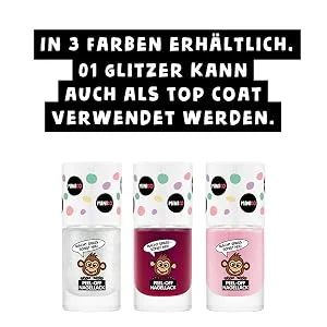 Minico Premium Kinder Nailack glitter pull-out dermatological-tested child-friendly sustainable vegan water base peel-off can be removed - product information 5