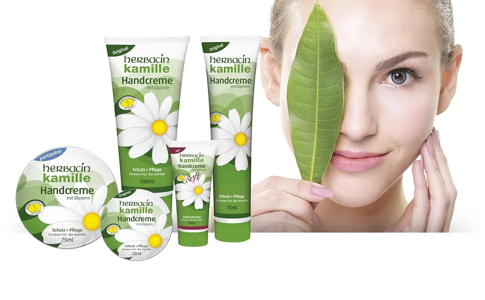 Herbacin chamomile hand cream original moisturising balm for stressed hands 100 ml - Kamille Serie