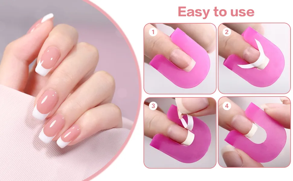 USTNIR 26 Pcs Nail Polish Stencil Reusable Nails Edge Skin Barrier Kit Polish Correctors - product information 3