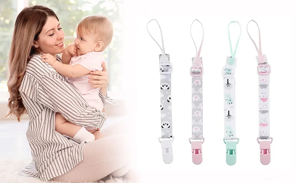 Zeaye 4pcs Baby Pacifier Chain from the Pacifier Chains Boy Girl Cord Pacifier Chains(Cute Animal) A-Cute Animal - product information 2