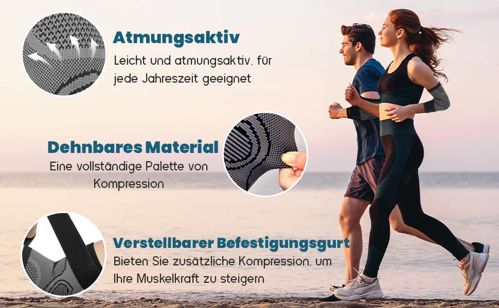 Acwoo elbow bandage 2 pieces of breathable elbow support with Velcro fastener elbow support sleeves for left/right compression elbow support for volleyball golf arthritis black 2PCs M - product information 3
