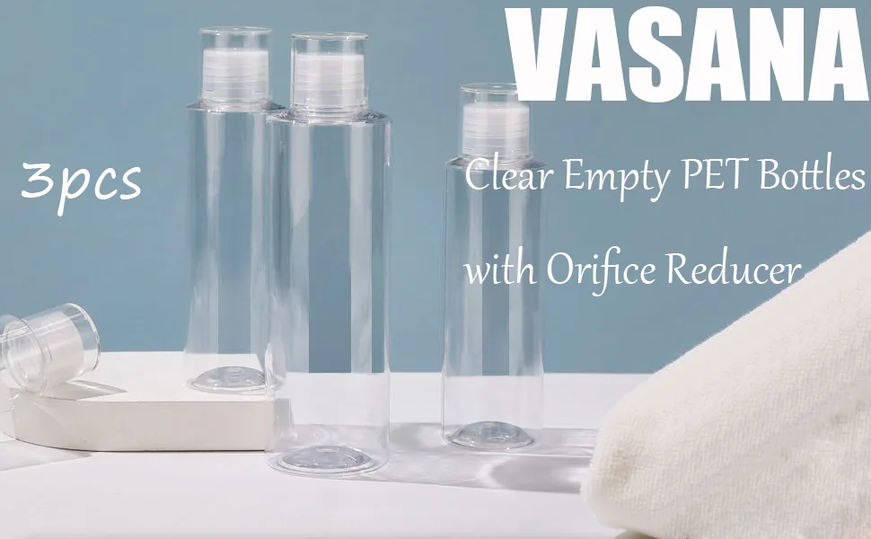 Vasana 3PCs 5oz Transparent double cap plastic empty bottle opening the travel cosmetic vial tank with flip cap test tube. - Transparente Haustierflasche