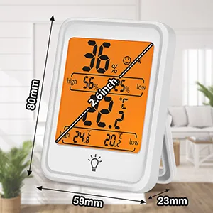 Digital thermometer inside 2 PCs mini thermo hygrometer with max/min display room thermometer and air humidity knife screen with touchable backlight - hygrometer innen