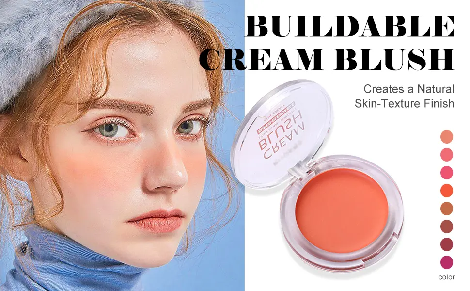 Allbestaye Blush Cream Natural Glow Shimmer Blusher Makeup Smooth Lightweight Cheek Rouge 104# 1 piece (1 pack) - creme blush
