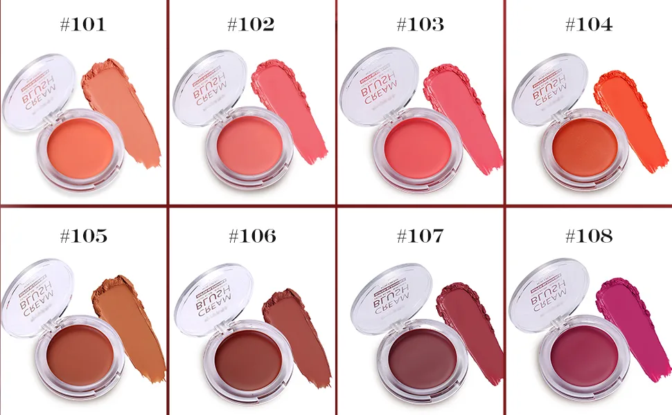 Allbestaye Blush Cream Natural Glow Shimmer Blusher Makeup Smooth Lightweight Cheek Rouge 102# 1 piece (1 pack) - liquid blush
