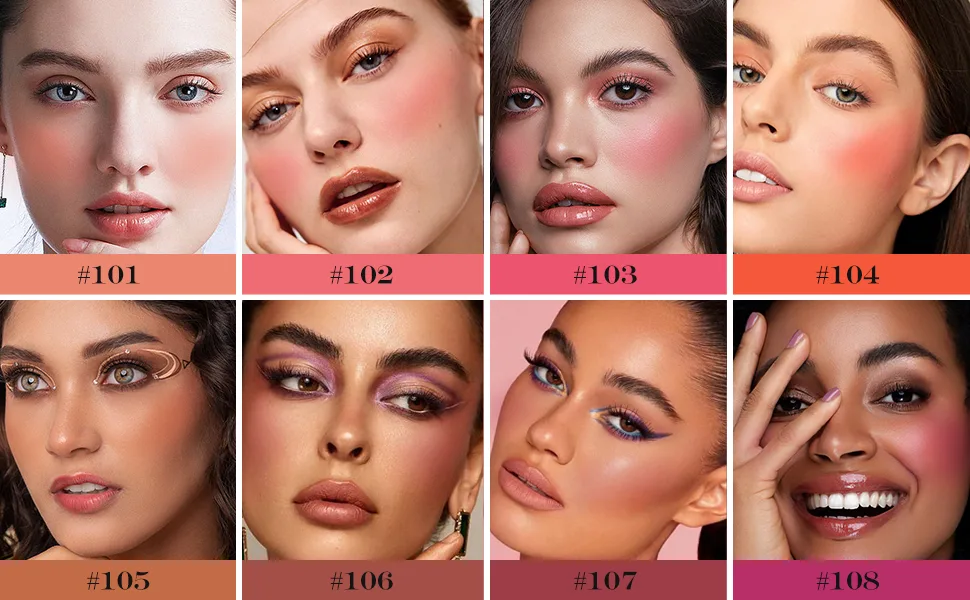 Allbestaye Blush Cream Natural Glow Shimmer Blusher Makeup Smooth Lightweight Cheek Rouge 106# 1 piece (1 pack) - essence blush stick