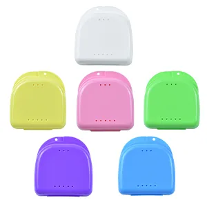 6 pieces of braces forersal box prosthesis dose retainer case orthodontic dental retainer box prosthesis storage container for bite rails - Bunt