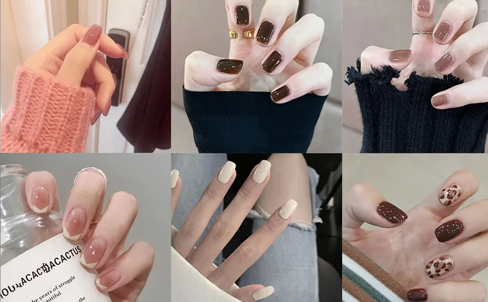 240 pieces of wrong nails tips 10 sizes half-matted area square artificial nail tips nail tips press on fake nails form artificial nails medium square Carr moyen-240pcs - BMZF