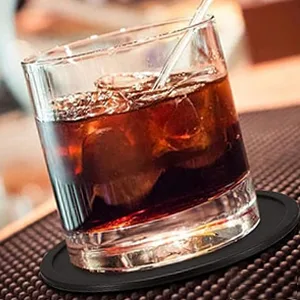 8 pieces of silicone coasters coasters round for glasses drinks cups coasters set with scratch-resistant underside silicone coasters for drinks bar (black) black-5 - product information 5