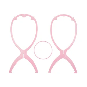 2 Pack Plastic Wig Stand 36.7 cm Foldable Wig Stand Wig Display Tool (Pink) - Perückenständer aus Kunststoff Faltbarer Perückenständer Perücken Anzeige Tool