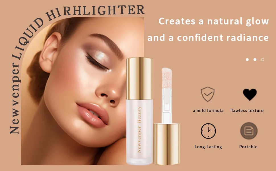 Highlighter stick with brush highlight liquid for the cheeks long -lasting and smooth creamy formula liquid highlighter highlighter wall 04 8 ml (1 Pack) - product information 1