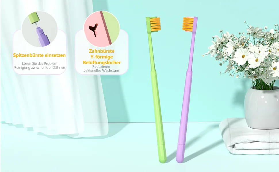 Y-kelin orthodontic toothbrush U-shaped soft brush head 4 pack each contains a toothbrush protection head - product information 1