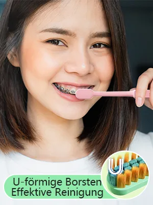 Y-kelin orthodontic toothbrush U-shaped soft brush head 4 pack each contains a toothbrush protection head - product information 2