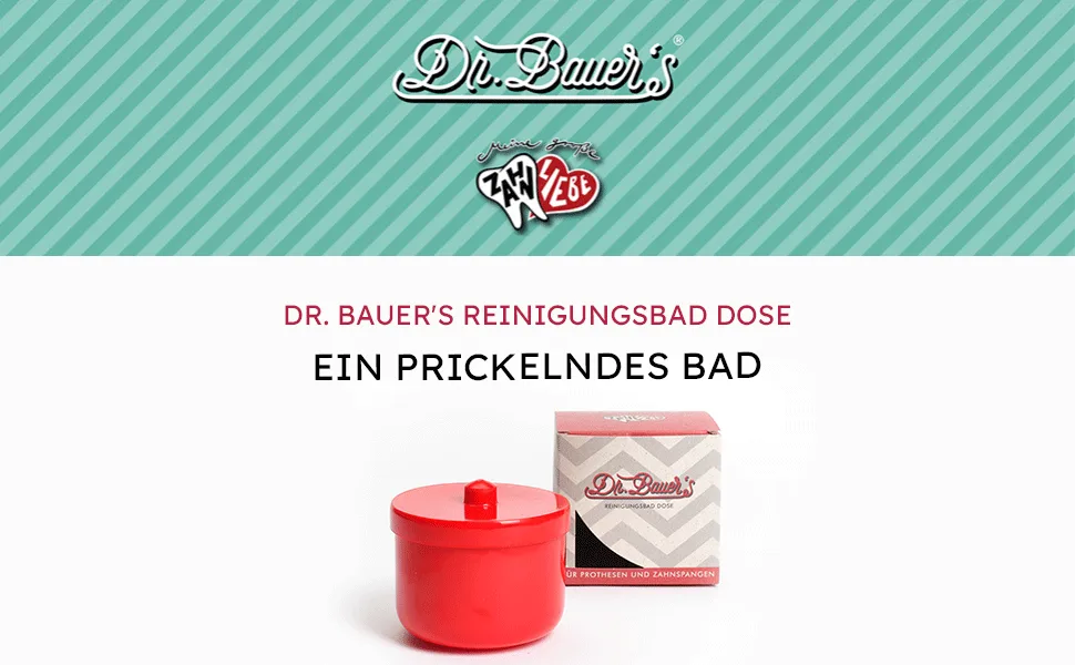 Dr. Bauer's cleaning bath container with rinse aid insert | denture container | denture container | denture container with insert | braces container (blue) - Dr. Bauer