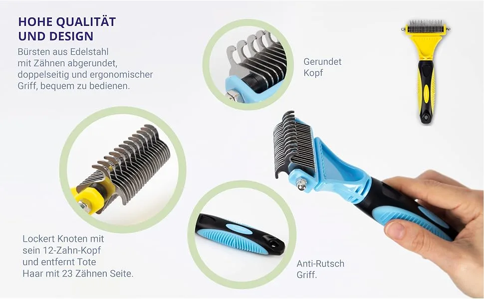 GL CKPET dog brush for removing undercoat de-matting curry comb blue with comb CE certificate - Brush tool