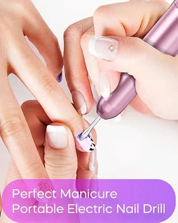 Electric Nail Drill, Portable Electric Nail File, Professional Acrylic Nail Drill Nail Drill Machine for Manicure, Pedicure pink - nail drill