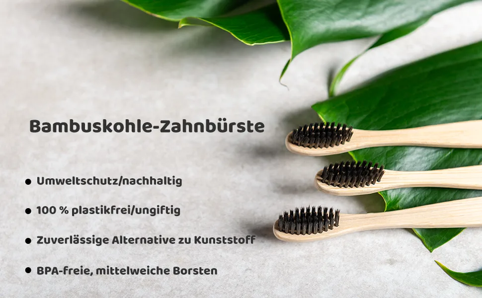 12 pieces of environmentally friendly charcoal toothbrushes natural bamboo |Biologically degradable toothbrush with soft bristles (12 pack) black 12 PCs - product information 6