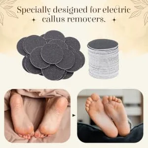Perfeclan 60pcs replacement grinding paper slices pad cornea removal foot care pedicure footfish tools accessories for electrical foot file - 100 medium - Ersatz-Schleifpapier Scheiben Pad