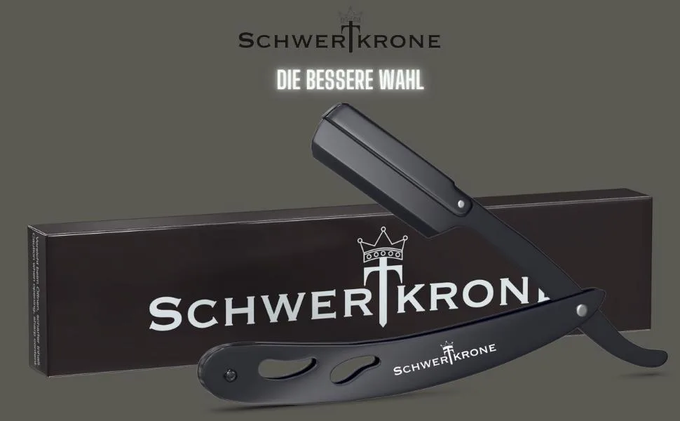 Schwertkrone razor men with 100 premium replacement blades + case (black) - rasiermesser