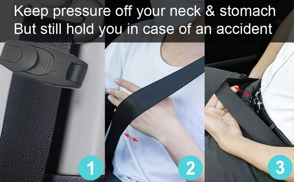 Multipurpose Seat Belt Clip Universal Seat Belt Adjuster Car Shoulder Belt Positioner Locking Clips (2 Pack) - product information 7