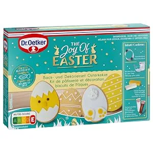 Dr.Oetker The Joy of Easter Back and Decorating Set Easter cookies: Set with Easter egg cutter baking mix decor fondant and sugar script for the Easter biscuit 488 g - Dr. Oetker Oster-Dekorier Set Packshot