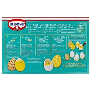 Dr.Oetker The Joy of Easter Back and Decorating Set Easter cookies: Set with Easter egg cutter baking mix decor fondant and sugar script for the Easter biscuit 488 g - Dr. Oetker Oster-Dekorier-Set Packshot