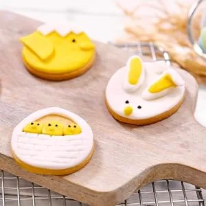 Dr.Oetker The Joy of Easter Back and Decorating Set Easter cookies: Set with Easter egg cutter baking mix decor fondant and sugar script for the Easter biscuit 488 g - Fertige Kekse
