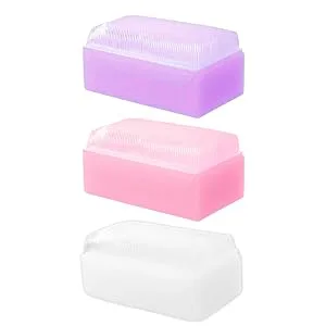 Baby Bath Sponge | Extra Soft Cradle Bonnet Brush | Silicone Massage Combs (6 Pack) - 3x weiche Borsten- und Schwammbürsten