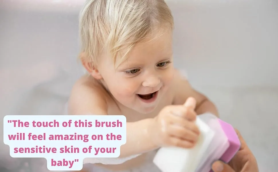 Baby Bath Sponge | Extra Soft Cradle Bonnet Brush | Silicone Massage Combs (6 Pack) - bath sponge for newborn shower sponge for kids cradle cap baby brush silicone bath scrubber baby