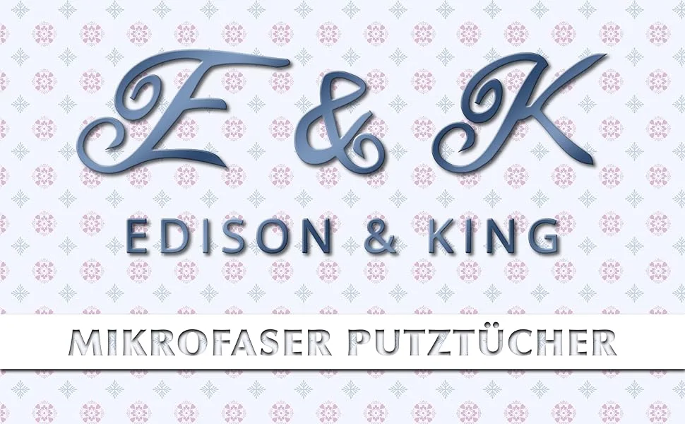 Microfiber cloths in a pack of 2 - glasses cleaning cloths with D as De Los Muertos motif 20x20cm - Edison & King, Logo, Milrofaser, Motiv