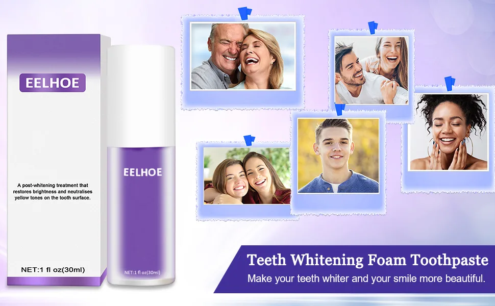 Purple Teeth Whitening Toothpaste Teeth Cleansing Cleanspaste purple toothpaste white teeth toothed tooth pasta intensive stain removal (2PCs) - lila zahnaufhellung