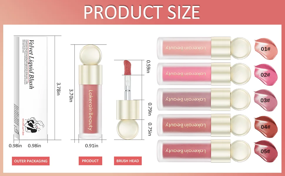 Erinde soft Pinch Dewy Liquid Cream Blush Soft Velvet Silk Texture Long Lasting Buildable and Blendable Moisturising Face Blusher Pen for Cheeks 02# 1 piece (2 -pack) - liquid blush blush makeup liquid makeup cream blush, liquid blush bulk